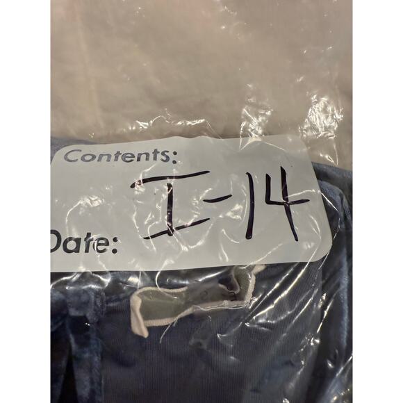 Liquid by Sioni Velvet Top Women Small Blue Stretch Tie Bell Sleeve Keyhole Back - Picture 9 of 9